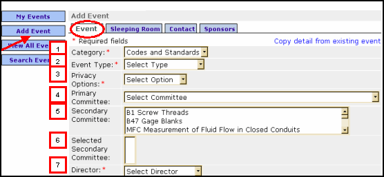 Meetings, Adding an Event